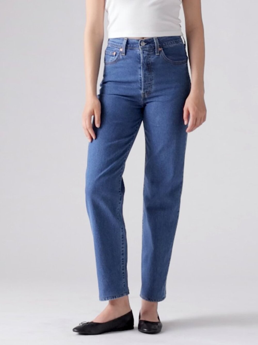 Levi's Premium Ribcage Straight Ankle Jeans Medium Wash Size 32 - Picture 2 of 16